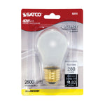 Satco 40W A15 Standard Incandescent Bulb, E26 Medium Base, C-9 Filament, 2700K, 100+ CRI, Dimmable, Frost / Single, alternate view [Satco-S3721|CUSTOM|3]