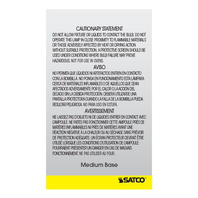 Satco 40W A15 Standard Incandescent Bulb, E26 Medium Base, 2700K, 100+ CRI, Dimmable, Clear, alternate view [Satco-S3810|CUSTOM|3]