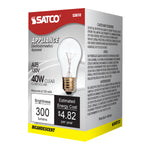 Satco 40W A15 Standard Incandescent Bulb, E26 Medium Base, 2700K, 100+ CRI, Dimmable, Clear, alternate view [Satco-S3810|CUSTOM|5]