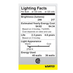 Satco 40W A15 Standard Incandescent Bulb, E26 Medium Base, 2700K, 100+ CRI, Dimmable, Frost, alternate view [Satco-S3811|CUSTOM|1]