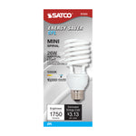 Satco 26W (100W Equivalent) T2 CFL Bulb, E26 Medium Base, 5000K, 80+ CRI, White with White Glass, alternate view [Satco-S7233|CUSTOM|1]