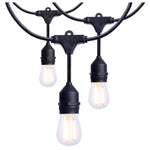 String Light with S14 E26 Bulbs by Satco - 24ft, Black, LED 2700K [Satco-S8020R1|MAIN]