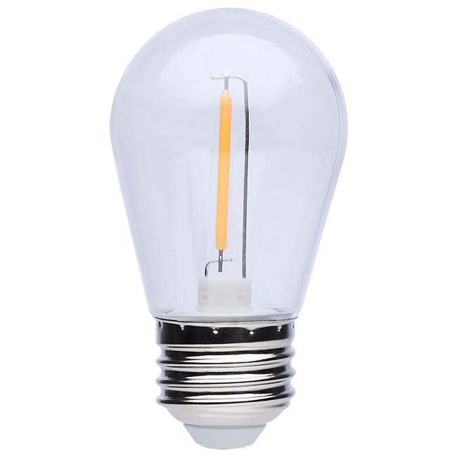 1 Watt (25 Watt Equivalent) E26 S14 60L 120V LED 2200k Light Bulb Box of 4 by Satco - Clear, 84 [Satco-S8027R1|MAIN]