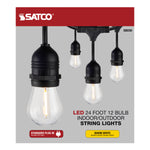 Satco LED String Light, Includes 12-S14 Bulbs, 120V, Black, alternate view [Satco-S8030|CUSTOM|1]