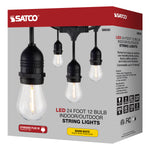 Satco LED String Light, Includes 12-S14 Bulbs, 120V, Black, alternate view [Satco-S8030|CUSTOM|4]