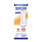 Satco 18W T4 CFL Bulb, GX24q-2 Base, 3000K, 80+ CRI, Dimmable, White with White Glass, alternate view [Satco-S8342|CUSTOM|1]