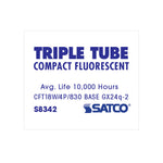 Satco 18W T4 CFL Bulb, GX24q-2 Base, 3000K, 80+ CRI, Dimmable, White with White Glass, alternate view [Satco-S8342|CUSTOM|4]