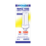Satco 18W T4 CFL Bulb, GX24q-2 Base, 3500K, 80+ CRI, Dimmable, White with White Glass, alternate view [Satco-S8343|CUSTOM|1]