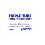 Satco 18W T4 CFL Bulb, GX24q-2 Base, 3500K, 80+ CRI, Dimmable, White with White Glass, alternate view [Satco-S8343|CUSTOM|4]