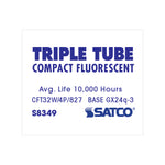 Satco 32W T4 CFL Bulb, GX24q-3 Base, 2700K, 80+ CRI, Dimmable, White with White Glass, alternate view [Satco-S8349|CUSTOM|4]