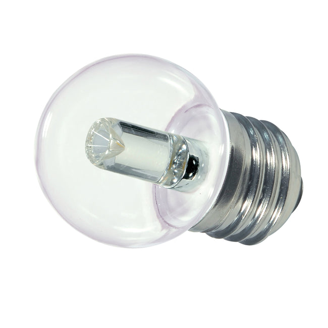 Satco 1.2W (11W Equivalent) S11 Indicator LED Bulb, E26 Medium Base, 2700K, 80+ CRI, Wet Rated, Clear with Clear Glass, alternate view [Satco-S9160|CUSTOM|2]