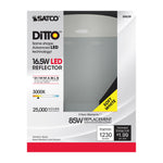 Satco 16.5W (85W Equivalent) BR40 Reflector LED Bulb, E26 Medium Base, 3000K, 80+ CRI, 103° Beam, Dimmable, Damp Rated, Frost with Frost Glass, alternate view [Satco-S9639|CUSTOM|1]