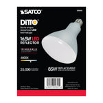 Satco 16.5W (85W Equivalent) BR40 Reflector LED Bulb, E26 Medium Base, 4000K, 80+ CRI, 103° Beam, Dimmable, Damp Rated, Frost with Frost Glass, alternate view [Satco-S9640|CUSTOM|2]