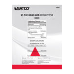 Satco 16.5W (85W Equivalent) BR40 Reflector LED Bulb, E26 Medium Base, 5000K, 80+ CRI, 103° Beam, Dimmable, Damp Rated, Frost with Frost Glass, alternate view [Satco-S9641|CUSTOM|4]