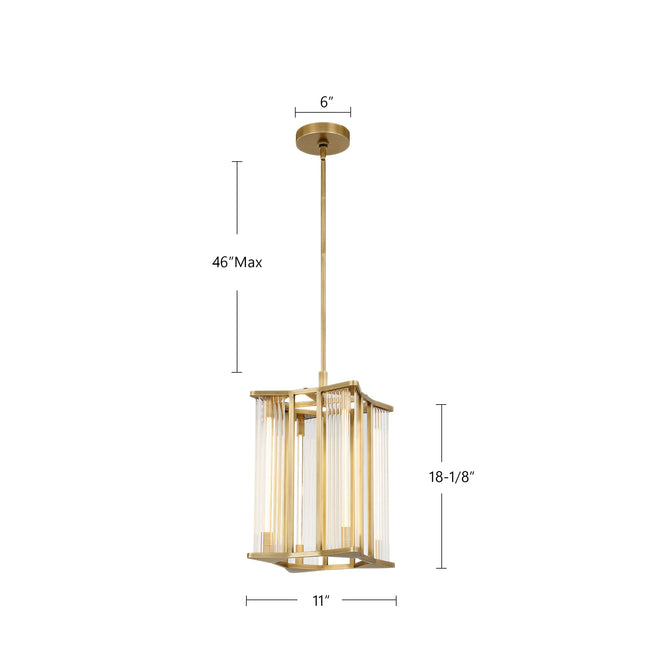 Sabre 11" LED Pendant - dimension drawing 1 [Alora-PD339415PNCR|CUSTOM|1]