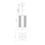 Sabre 11" LED Pendant - dimension drawing 2 [Alora-PD339415PNCR|CUSTOM|2]