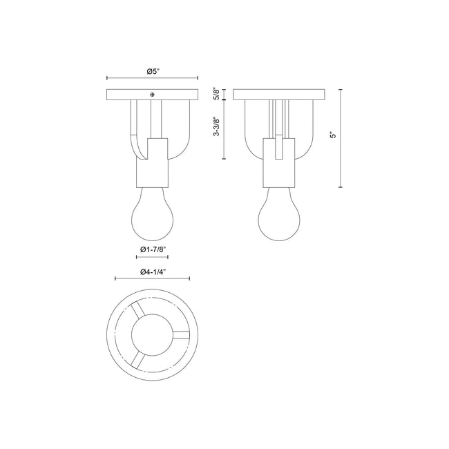 Claire Semi-Flush Mount - dimension drawing 2 [Alora-SF607001AG|CUSTOM|2]