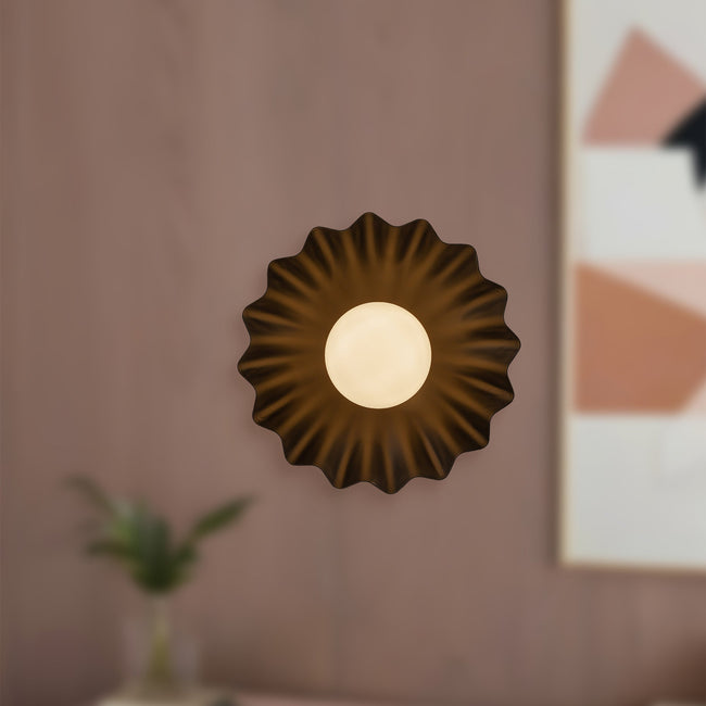 Soleil 10" LED Wall and Vanity Light - room setting, Matte Black/Opal Glass [Alora-WV436910MBOP-3WCCT-UNV|CUSTOM|1]