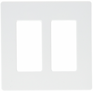 Two Gang Screw-less Wall Plate, White