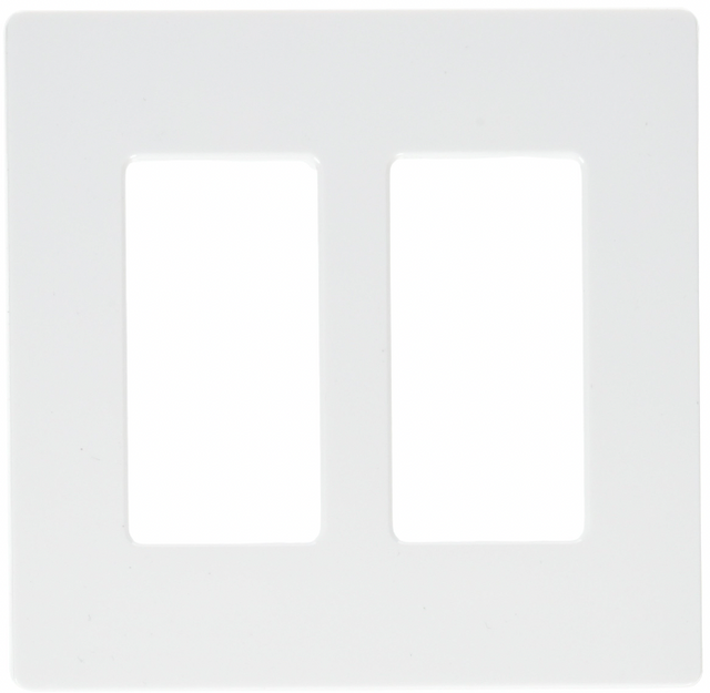 Two Gang Screw-less Wall Plate, White