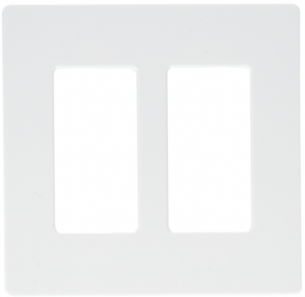 Two Gang Screw-less Wall Plate, White