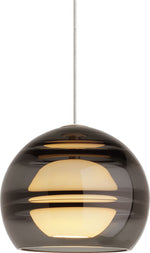 Sedona Pendant by Visual Comfort Modern - Satin Nickel / Smoke, Bulb(s) Included, Monopoint (Canopy Included) [Visual Comfort Modern-700MPSDNKS-LEDS930|MAIN]