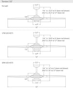 Modern Fan Co Torsion 52" Ceiling Fan - Damp Rated - dimension drawing (TOR_52_LineDrawing_2022.jpg) [Modern Fan Co-TOR-GW-52-WH-NL-001|CUSTOM|19]