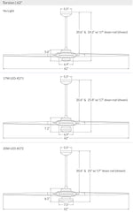 Modern Fan Co Torsion 62" Ceiling Fan - Damp Rated - dimension drawing (TOR_62_LineDrawing_2022.jpg) [Modern Fan Co-TOR-GW-62-WH-NL-001|CUSTOM|19]