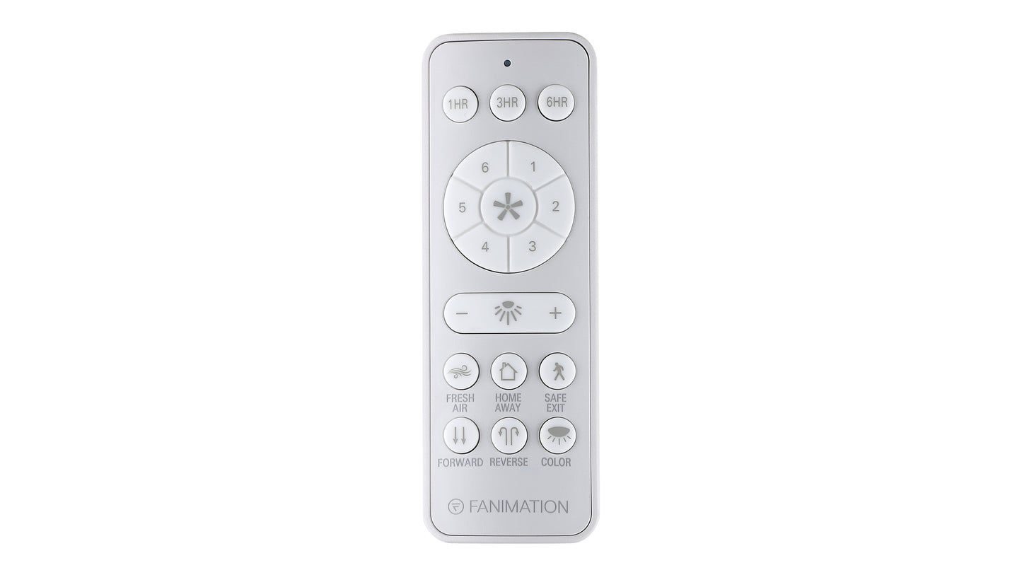 Fanimation TR360 Handheld Remote Control for TorchAire & TriAire Custom DC Ceiling Fans – 6‑Speed Fan, Reverse & Light Control with Wall Cradle Included