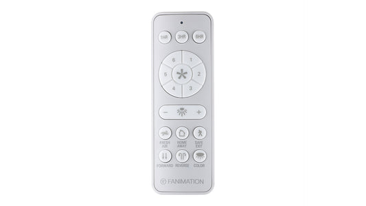Fanimation TR360 Handheld Remote Control for TorchAire & TriAire Custom DC Ceiling Fans – 6‑Speed Fan, Reverse & Light Control with Wall Cradle Included