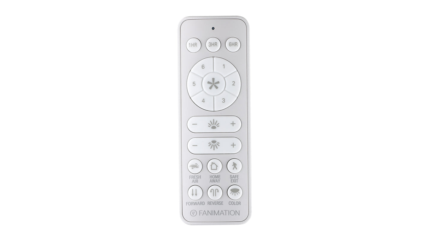 Fanimation TR361 Handheld Remote Control for TorchAire & TriAire Custom DC Ceiling Fans – 6‑Speed Fan, Reverse & Light Control with Wall Cradle Included