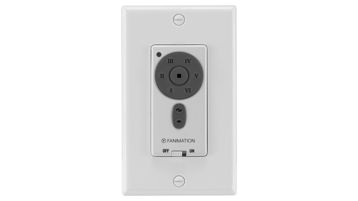 Fanimation 6-Speed Reversing DC Motor Fan & Light Wall Control with Infinite Light Dimming for Most Fanimation DC Ceiling Fans