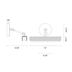 Valise Picture LED Picture Light - dimension drawing 2 [Alora-PL307912ANTL|CUSTOM|2]
