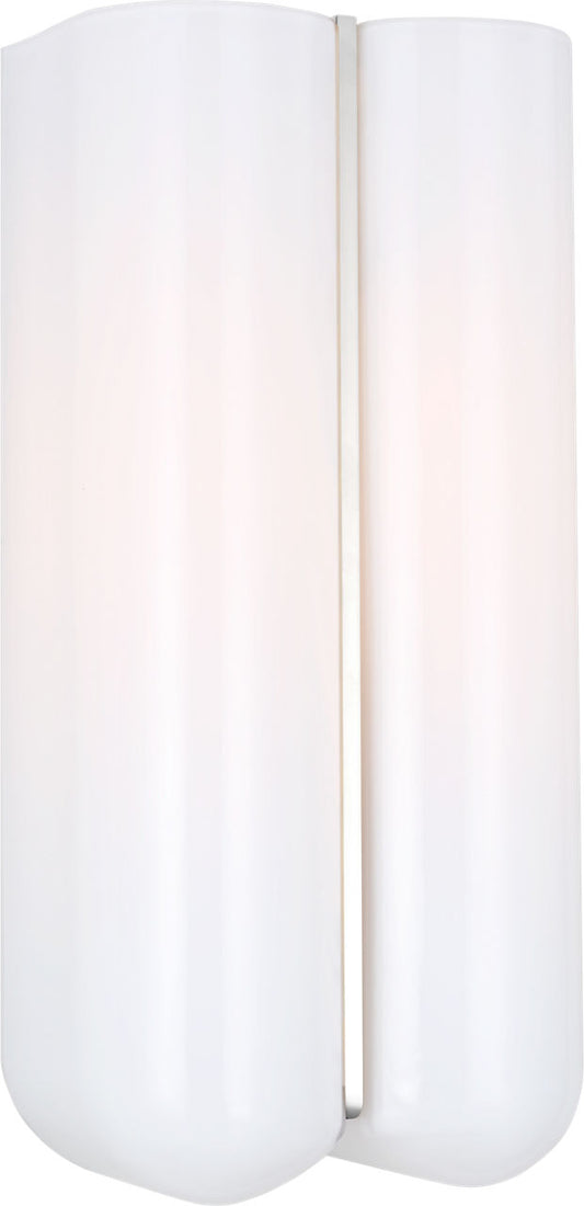 Cheverny Sconce by Visual Comfort Studio - 1 Light (4.00"L x 6.00"W x 30.00"H), Polished Nickel | Polished Nickel with Milk Glass [Visual Comfort Studio-LXW1061PN|MAIN]