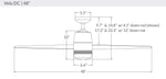 Modern Fan Co Velo DC 48" Ceiling Fan - Damp Rated - dimension drawing (VEL-48-LineDrawing.jpg) [Modern Fan Co-VEL-GW-48-WH-NL-WC|CUSTOM|13]