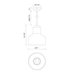 Westlake 11" Pendant - dimension drawing 2 [Alora-PD540411BNGO|CUSTOM|2]