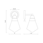 Willard Wall and Vanity Light - dimension drawing 2 [Alora-WV348106PNOP|CUSTOM|2]