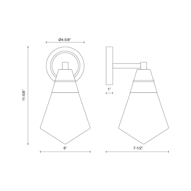 Willard Wall and Vanity Light - dimension drawing 2 [Alora-WV348106PNOP|CUSTOM|2]