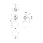 Celia Wall and Vanity Light - dimension drawing 2 [Alora-WV415306BGOP|CUSTOM|2]