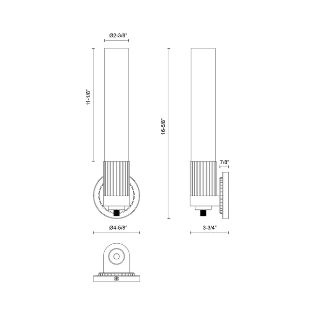 Rue Wall and Vanity Light - dimension drawing 2 [Alora-WV416101BG|CUSTOM|2]