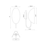 Seno 6" Wall and Vanity Light - dimension drawing 2 [Alora-WV450706AG|CUSTOM|2]