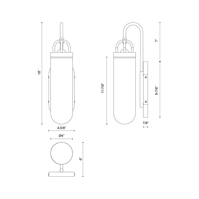 Lancaster Wall and Vanity Light - dimension drawing 2 [Alora-WV461101AG|CUSTOM|2]