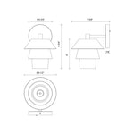 Tetsu 6" Wall and Vanity Light - dimension drawing [Alora-WV475106BGCL|CUSTOM|1]
