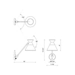 Mauer 8" Wall and Vanity Light - dimension drawing [Alora-WV521008BGCL|CUSTOM|1]