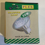 FQ Plus 50W MR16 Halogen Flood Bulb, 12V GU5.3, Open Face (No Glass) Dichroic Cool Beam, For Enclosed Fixtures