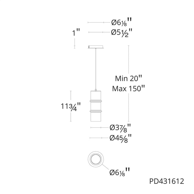 W.A.C. Lighting-PD413612-TWA-BKWT|ALT|1