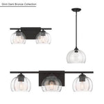 Glint 15.5" Wide 2-Light Vanity (2-Light Vanity - Dark Bronze with Clear and Clear Seeded Glass)