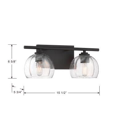 Glint 15.5" Wide 2-Light Vanity (2-Light Vanity - Dark Bronze with Clear and Clear Seeded Glass)