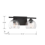 Glint 15.5" Wide 2-Light Vanity (2-Light Vanity - Dark Bronze with Clear and Clear Seeded Glass)