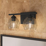 Glint 15.5" Wide 2-Light Vanity (2-Light Vanity - Dark Bronze with Clear and Clear Seeded Glass)